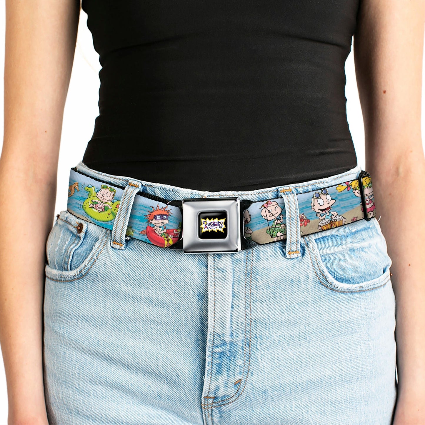 Rugrats Logo Beach Play Scene Full Color Seatbelt Belt - Paramount Shop