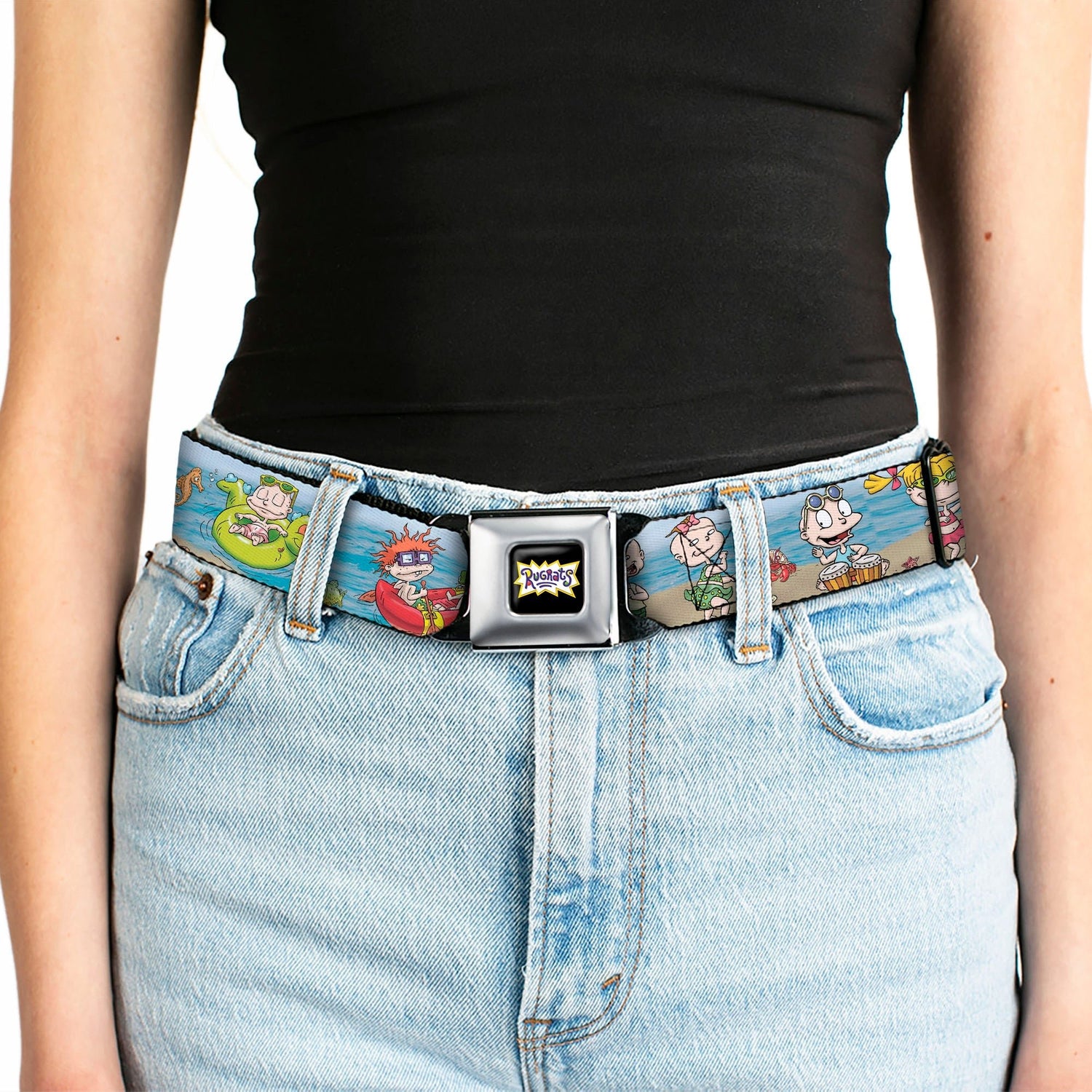 Rugrats Logo Beach Play Scene Full Color Seatbelt Belt - Paramount Shop