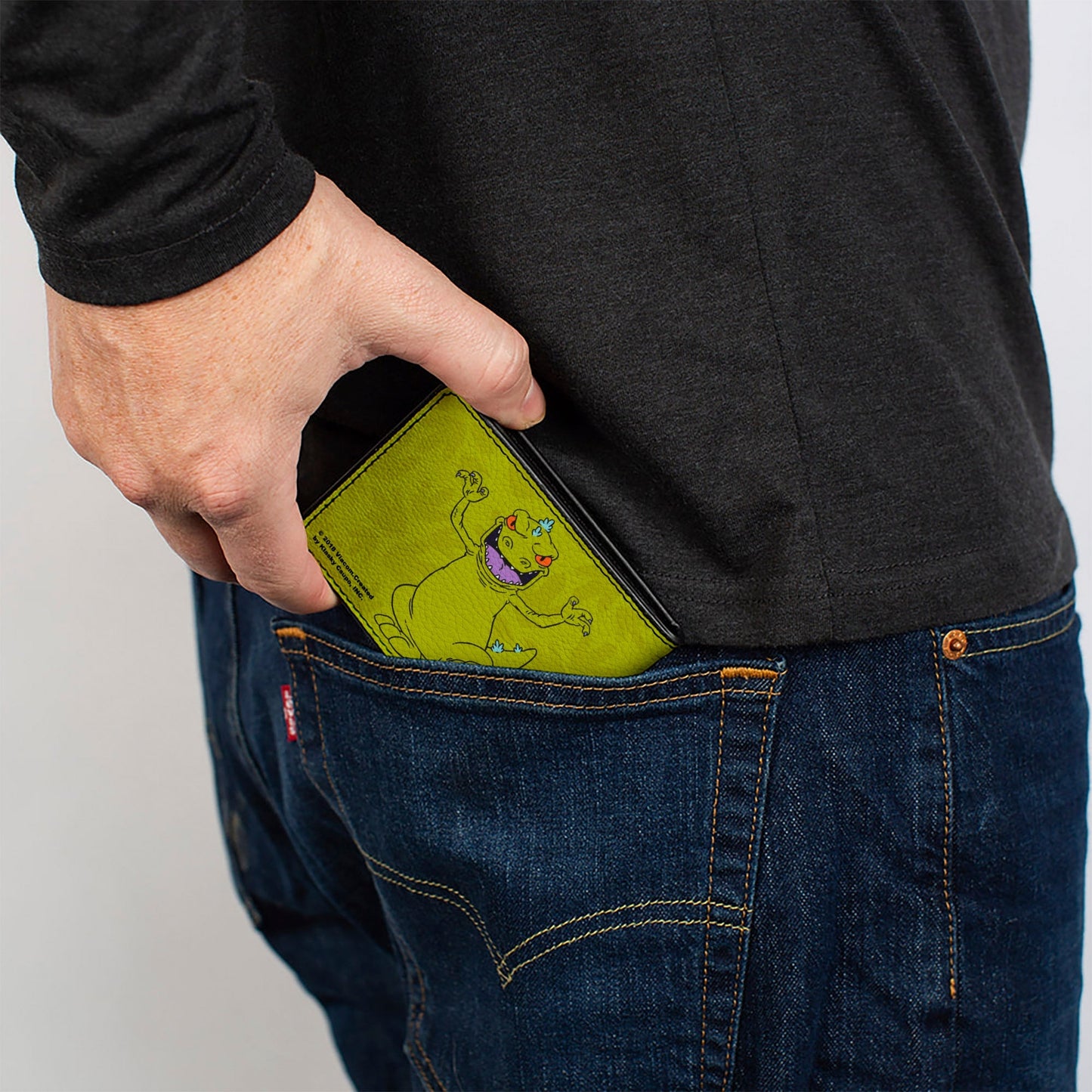 Rugrats Reptar 2 - Poses Scattered Greens Bi - Fold Wallet - Paramount Shop