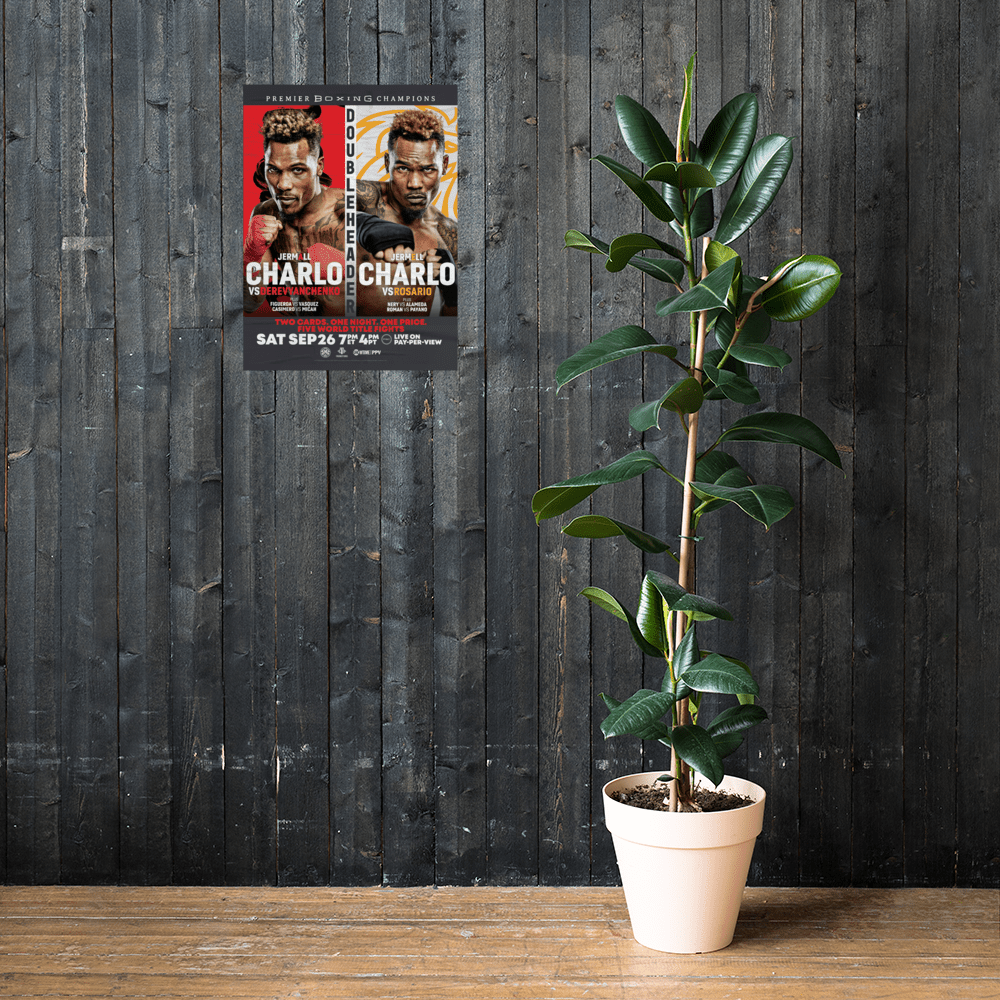 SHO Championship Boxing Charlo Doubleheader Premium Satin Poster - Paramount Shop