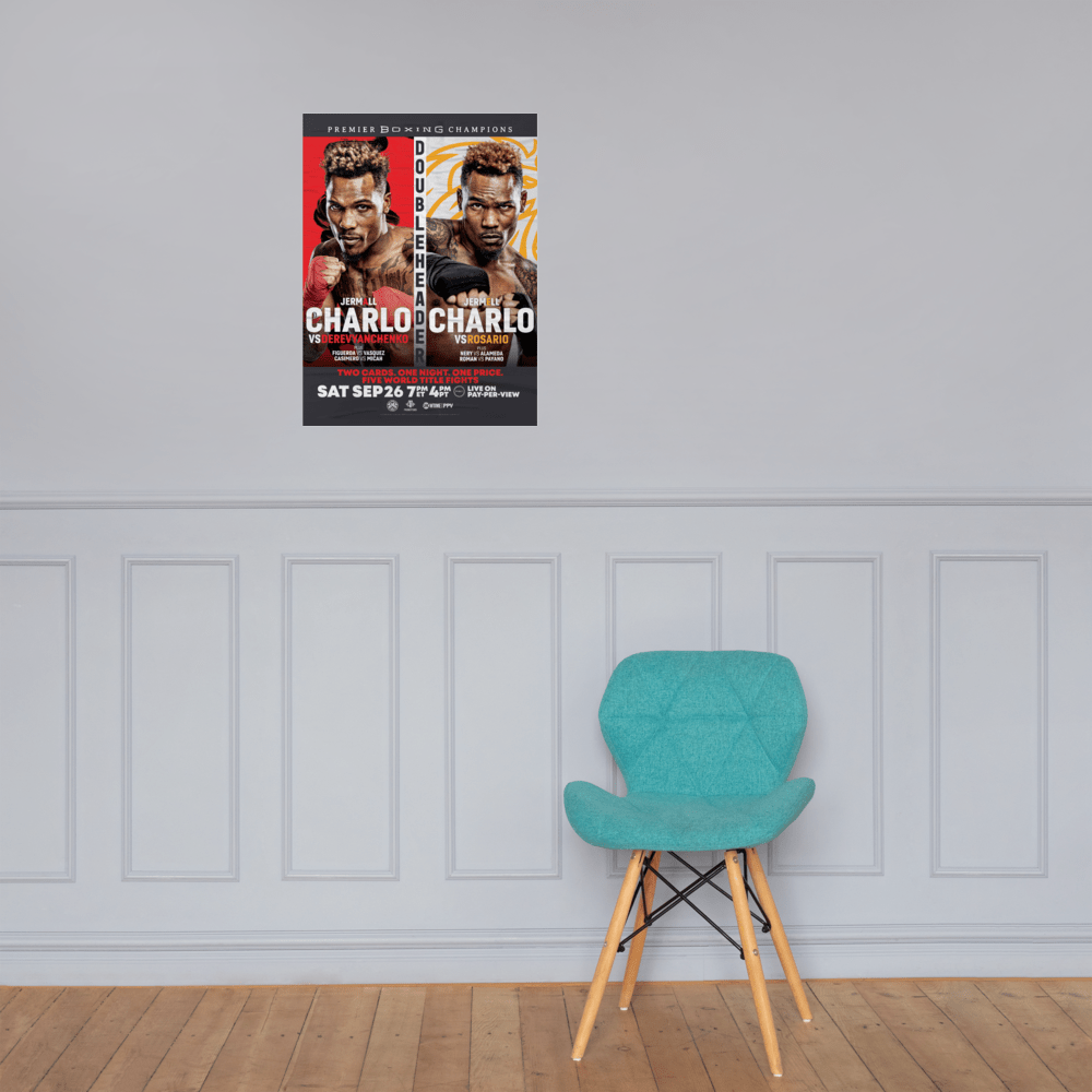 SHO Championship Boxing Charlo Doubleheader Premium Satin Poster - Paramount Shop