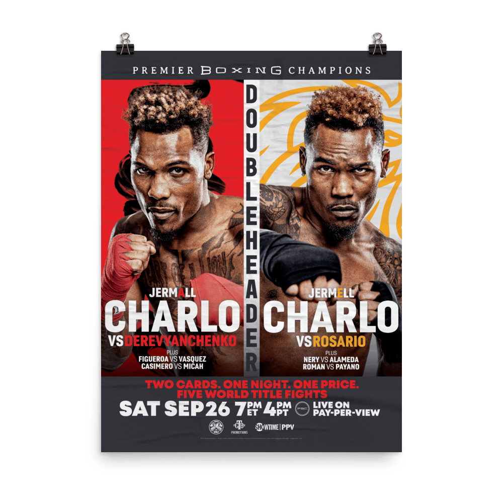 SHO Championship Boxing Charlo Doubleheader Premium Satin Poster - Paramount Shop