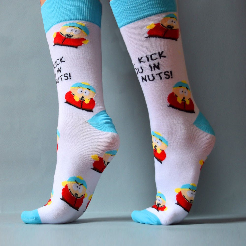 South Park Cartman Kick You in the Nuts Socks - Paramount Shop