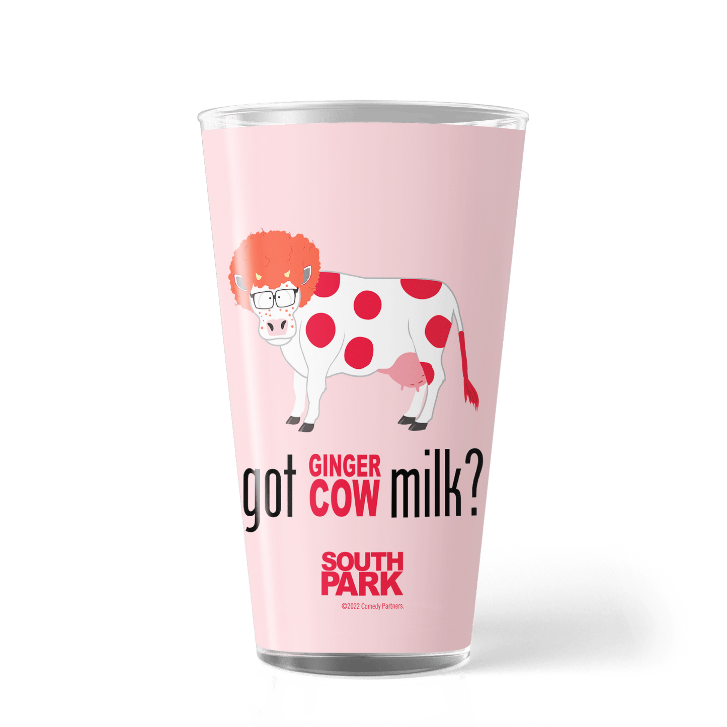 South Park Got Ginger Cow Milk 17 oz Pint Glass - Paramount Shop