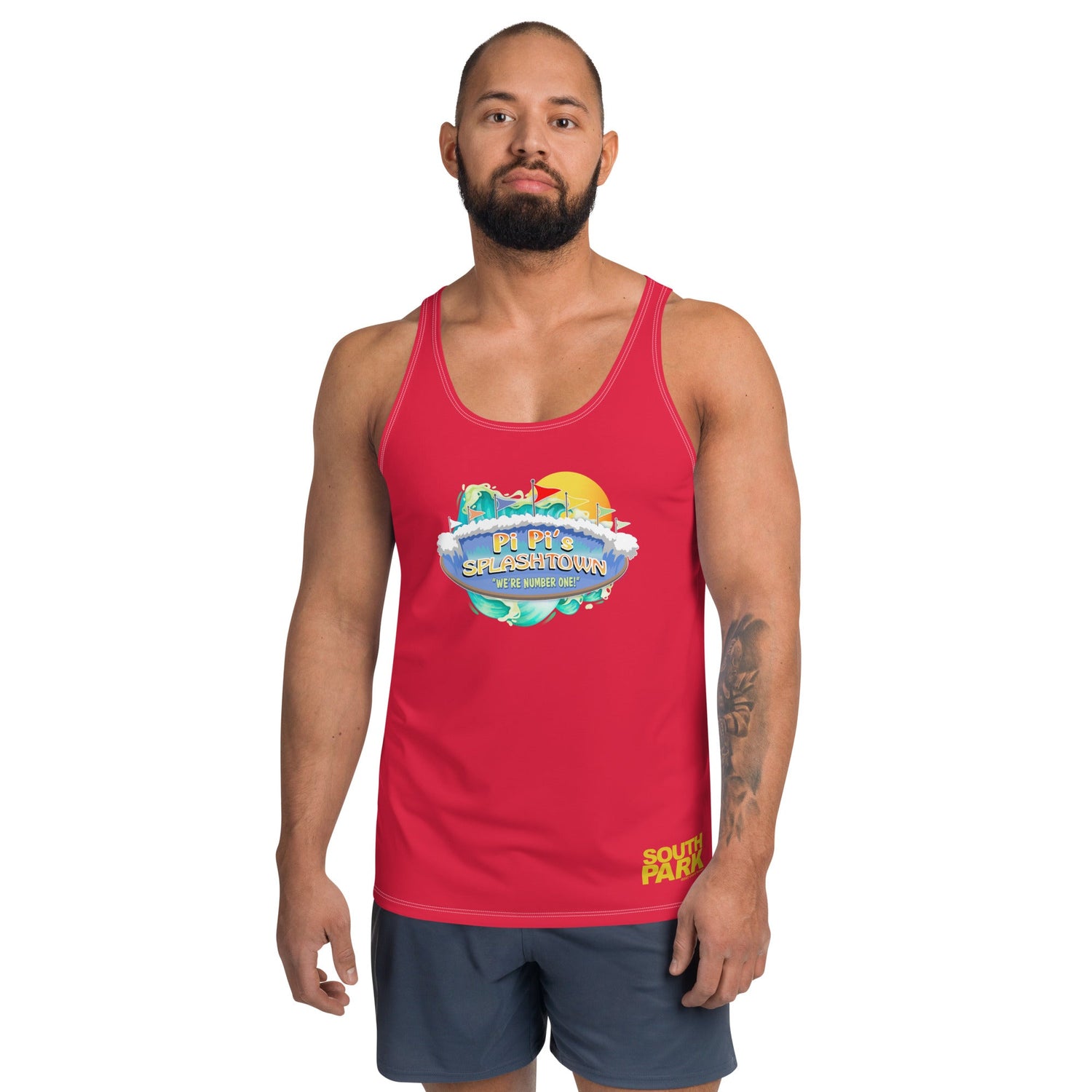 South Park Pi Pi's Splashtown Life Guard All Over Print Tank Top - Paramount Shop