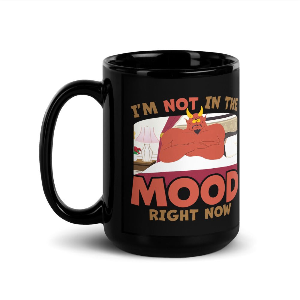South Park Satan I'm Not In The Mood Black Glossy Mug - Paramount Shop