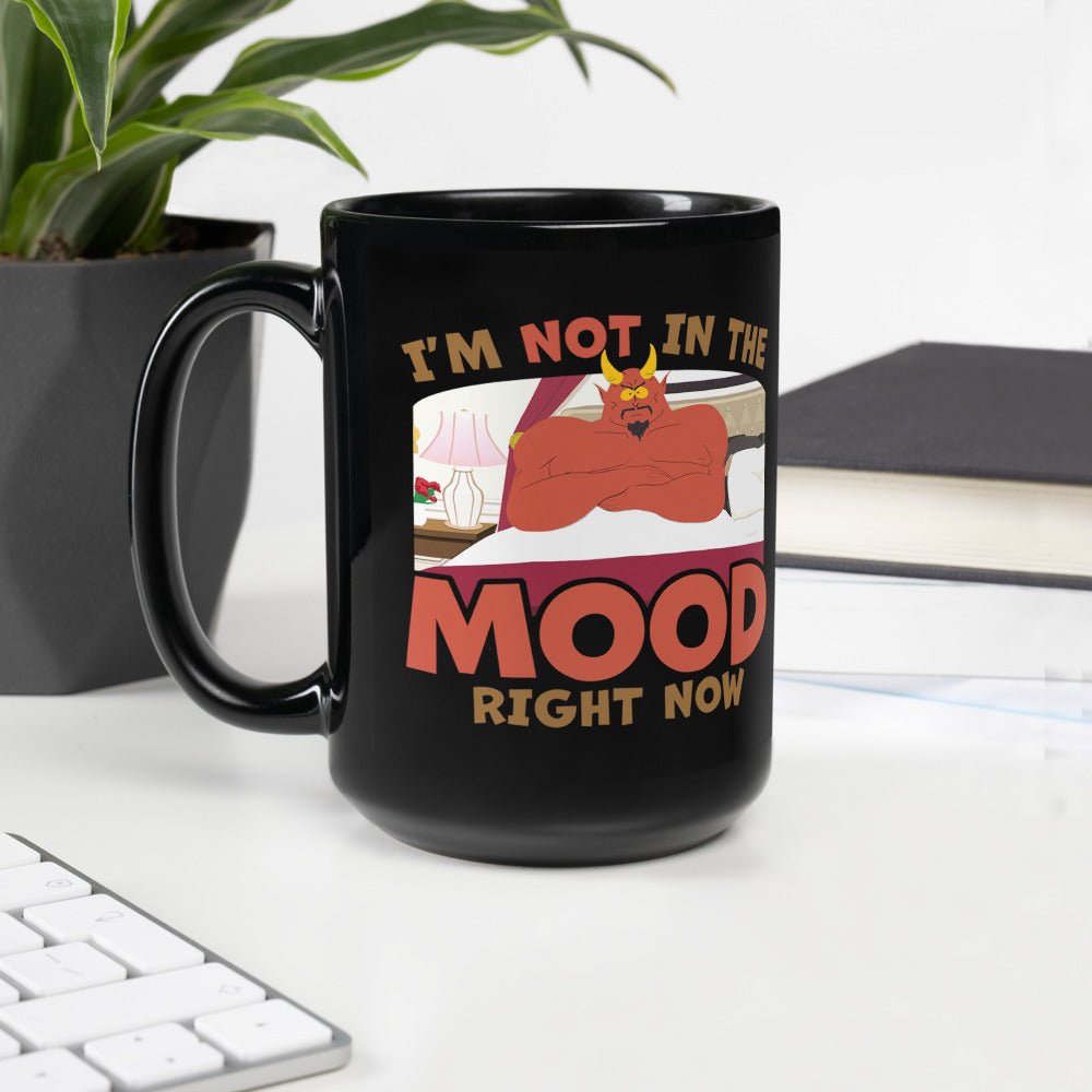 South Park Satan I'm Not In The Mood Black Glossy Mug - Paramount Shop
