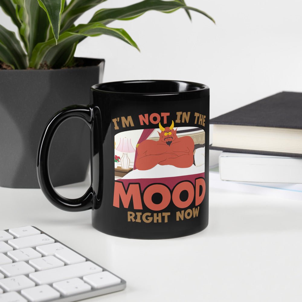 South Park Satan I'm Not In The Mood Black Glossy Mug - Paramount Shop