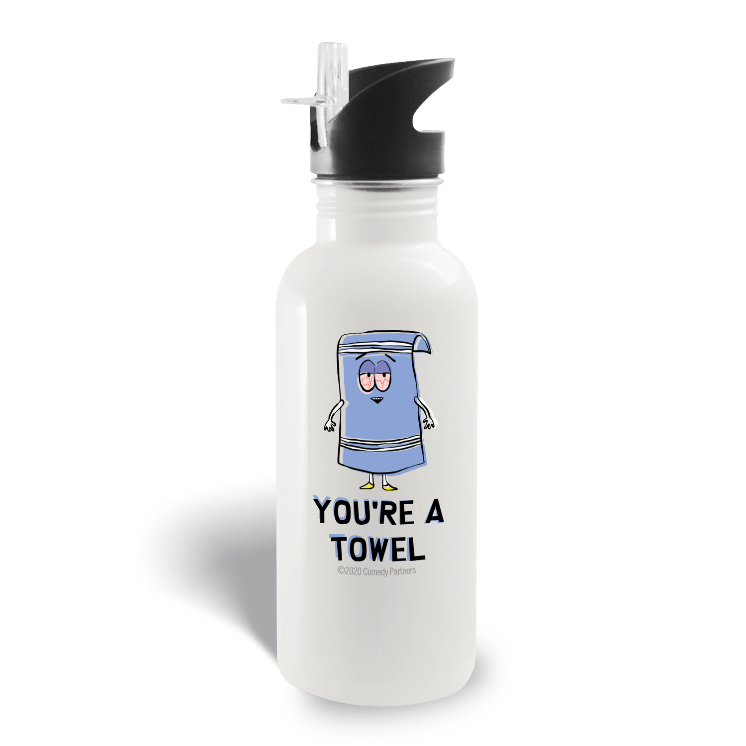 South Park Towelie 20 oz Screw Top Water Bottle with Straw - Paramount Shop