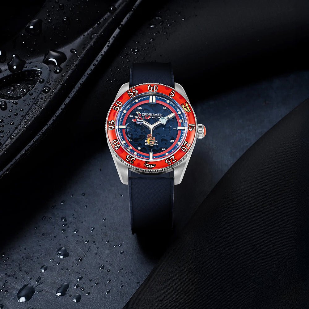 Spinnaker Croft Mid - Size Skeleton Automatic SpongeBob SquarePants Limited Edition Blue Watch - Paramount Shop