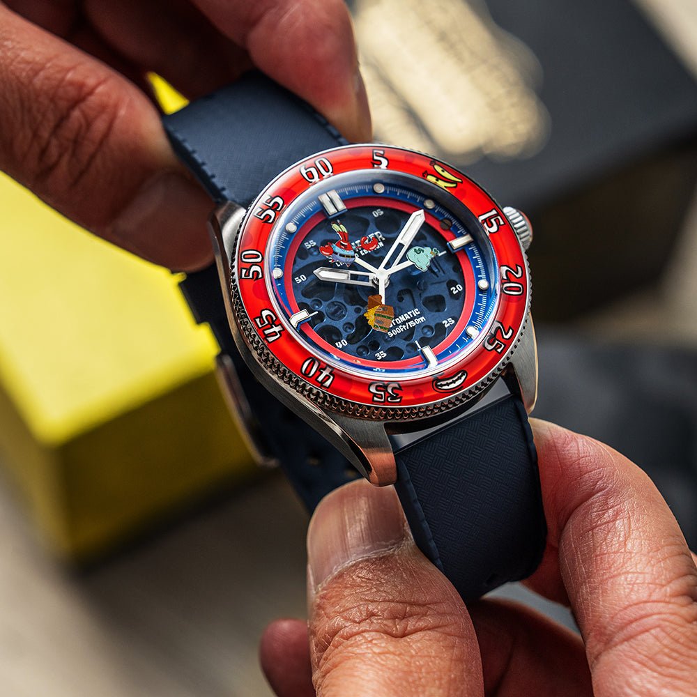 Spinnaker Croft Mid - Size Skeleton Automatic SpongeBob SquarePants Limited Edition Blue Watch - Paramount Shop