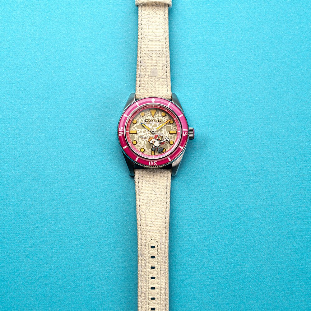 Spinnaker Fleuss Automatic SpongeBob SquarePants Frenemies Limited Edition White Watch - Paramount Shop