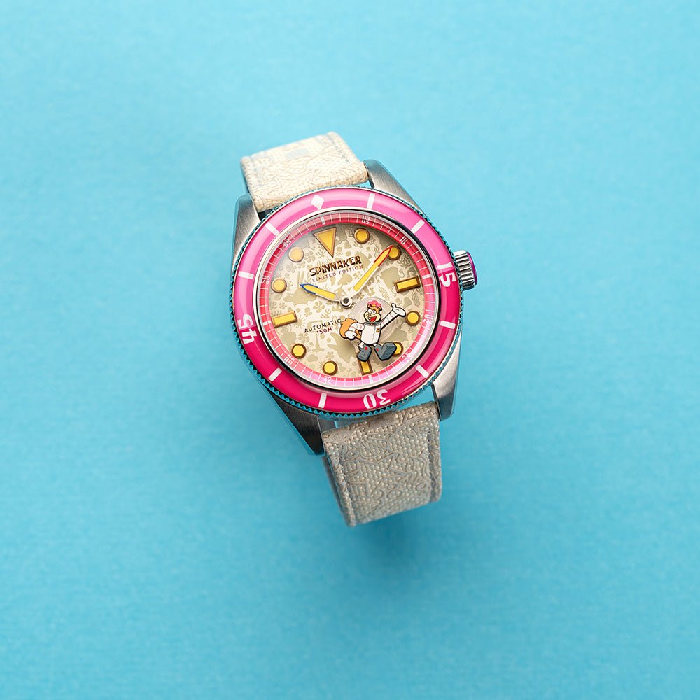 Spinnaker Fleuss Automatic SpongeBob SquarePants Frenemies Limited Edition White Watch - Paramount Shop