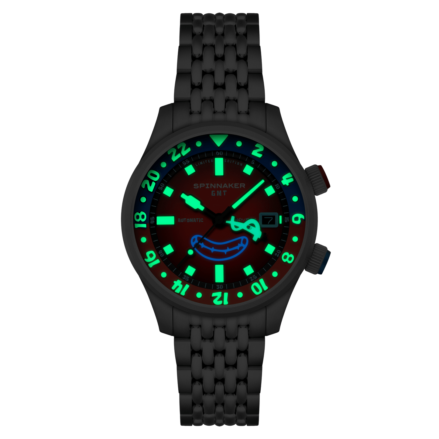 Spinnaker x Spongebob Squarepants Bradner GMT Automatic Bubbly Grins Mr. Krabs Limited Edition Watch - Paramount Shop