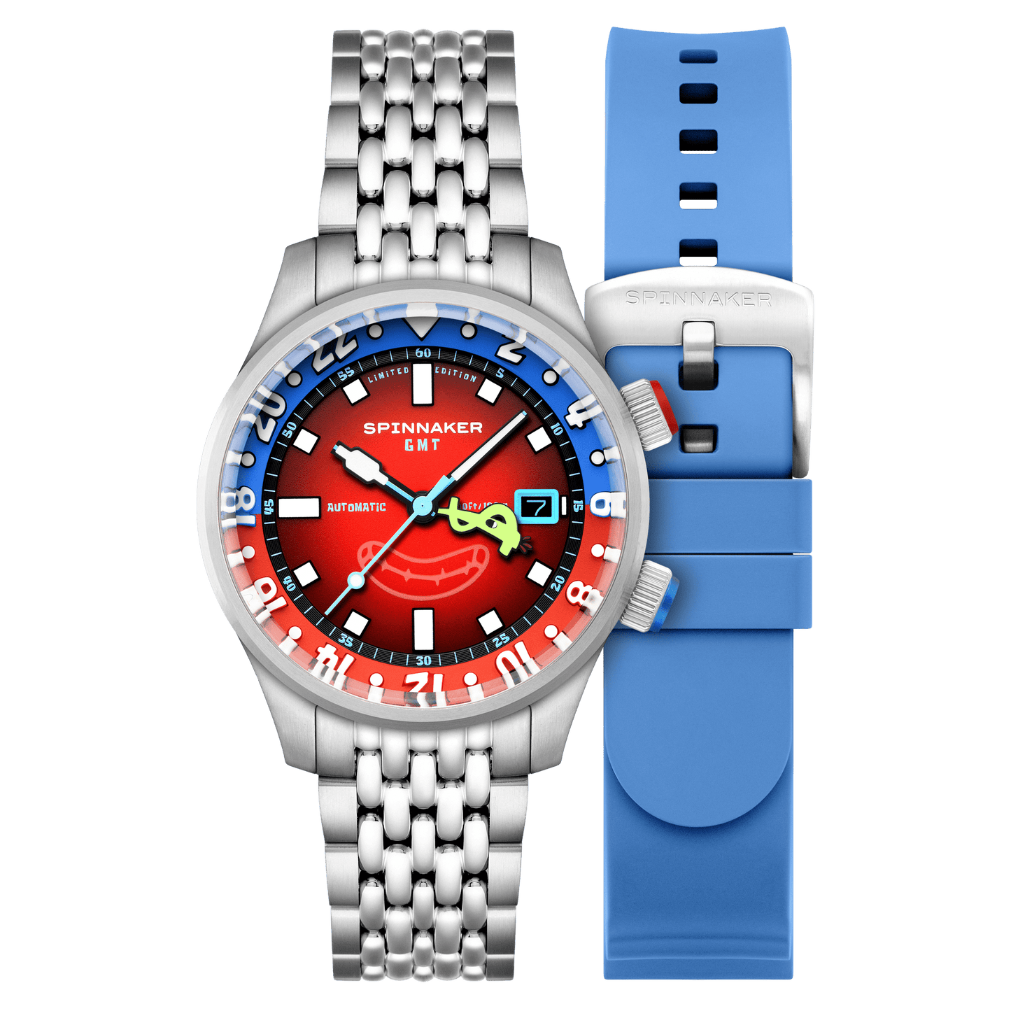 Spinnaker x Spongebob Squarepants Bradner GMT Automatic Bubbly Grins Mr. Krabs Limited Edition Watch - Paramount Shop
