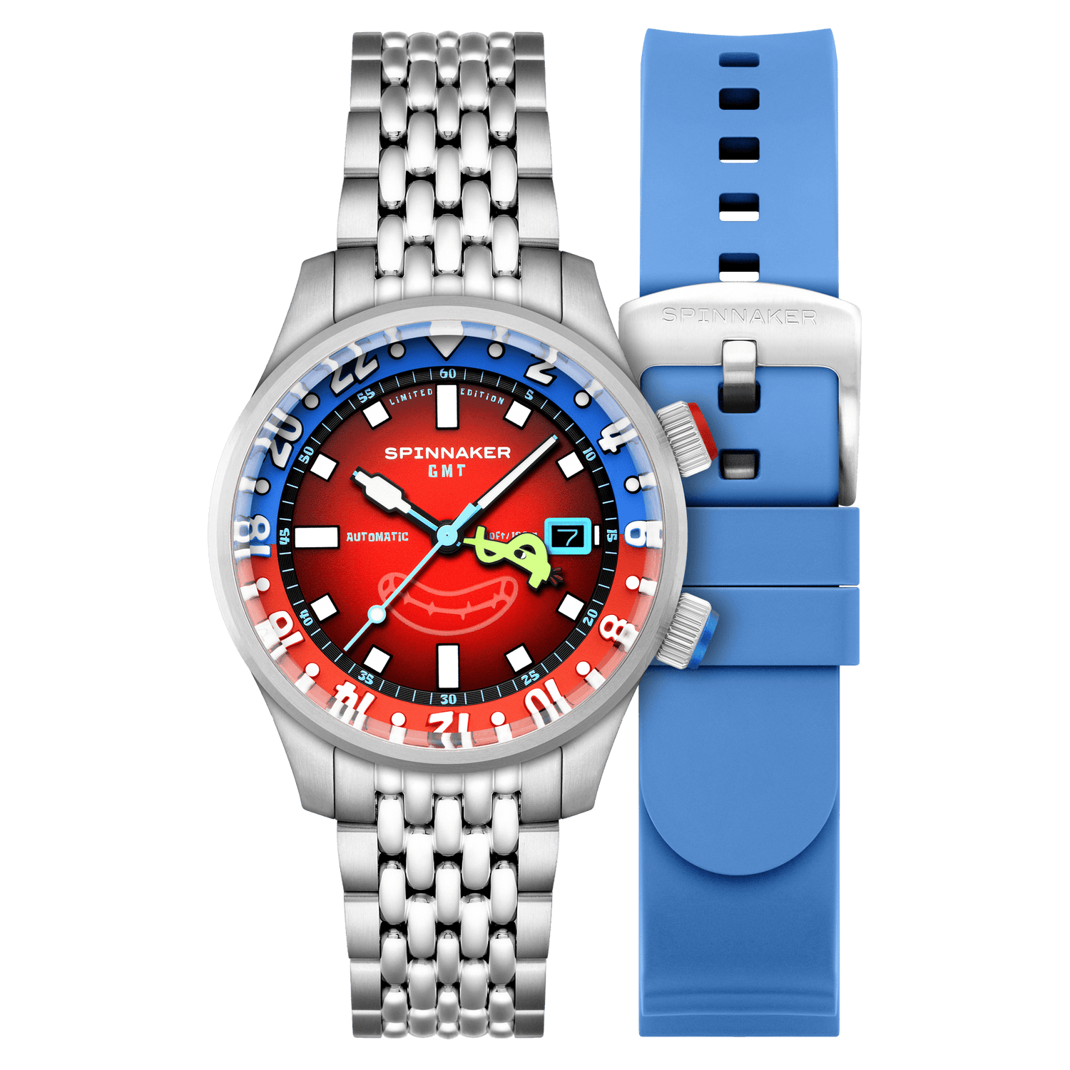 Spinnaker x Spongebob Squarepants Bradner GMT Automatic Bubbly Grins Mr. Krabs Limited Edition Watch - Paramount Shop