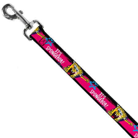 SpongeBob Dog Leash Pose IT'S SPONGEBOB! Stripe Black/Pink/Blue/White Various Sizes - Paramount Shop