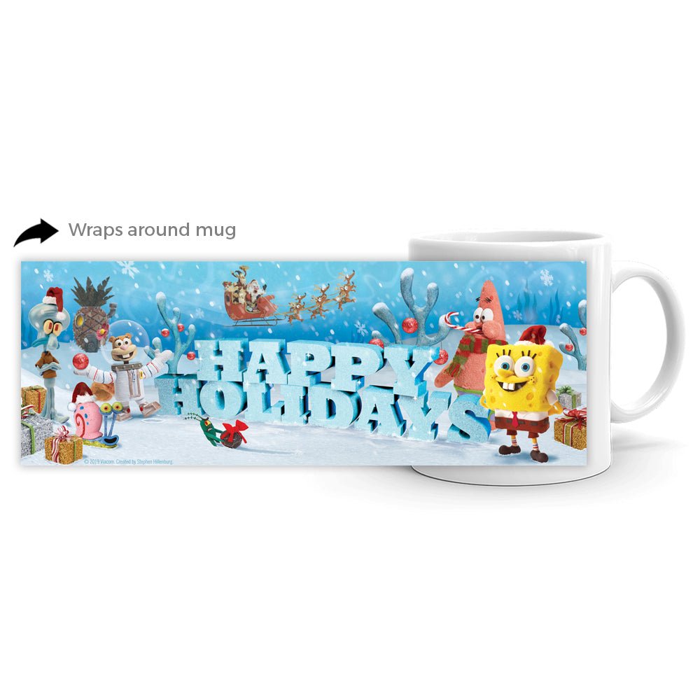SpongeBob Happy Holidays 11 oz White Mug