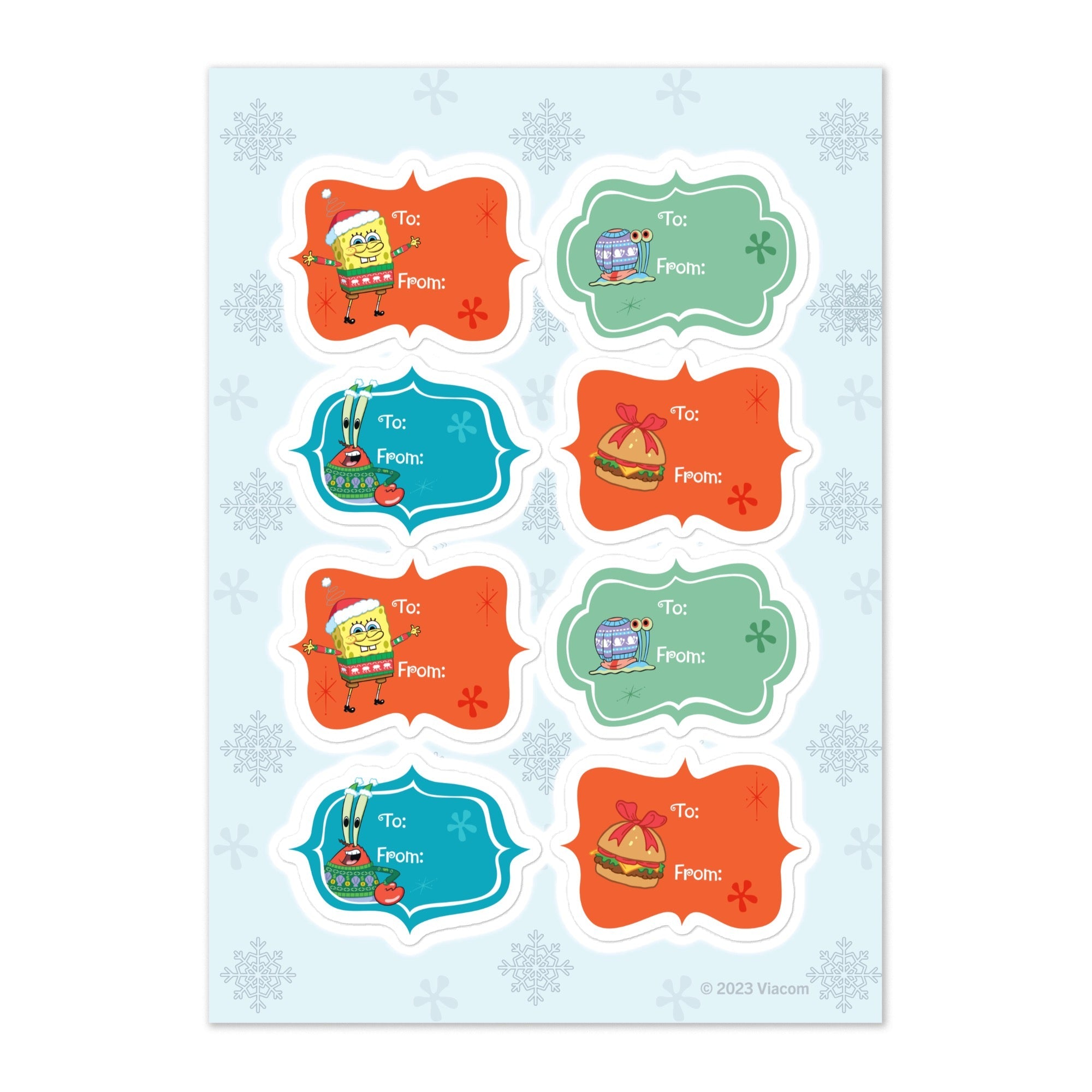 SpongeBob Holiday Label Sticker Sheet