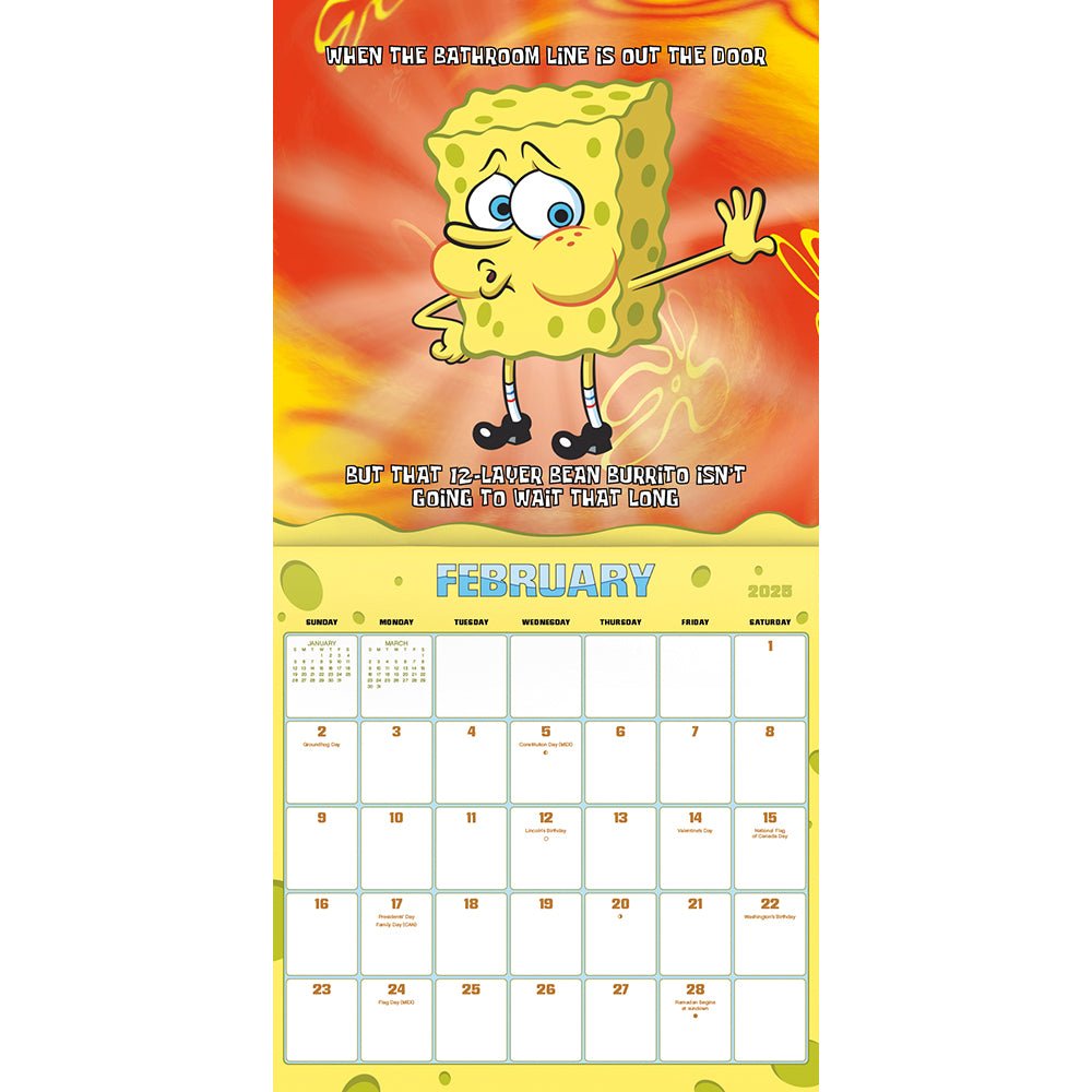 Spongebob Calendar Printable Spongebob Calendar Printable