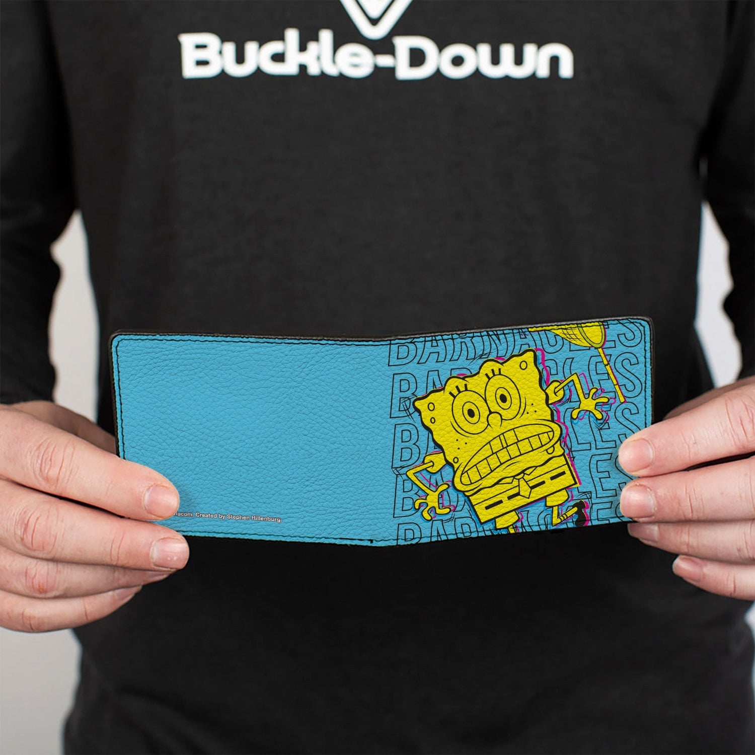 SpongeBob SquarePants Bi - Fold Wallet BARNACLES Pose Men's Blue - Paramount Shop