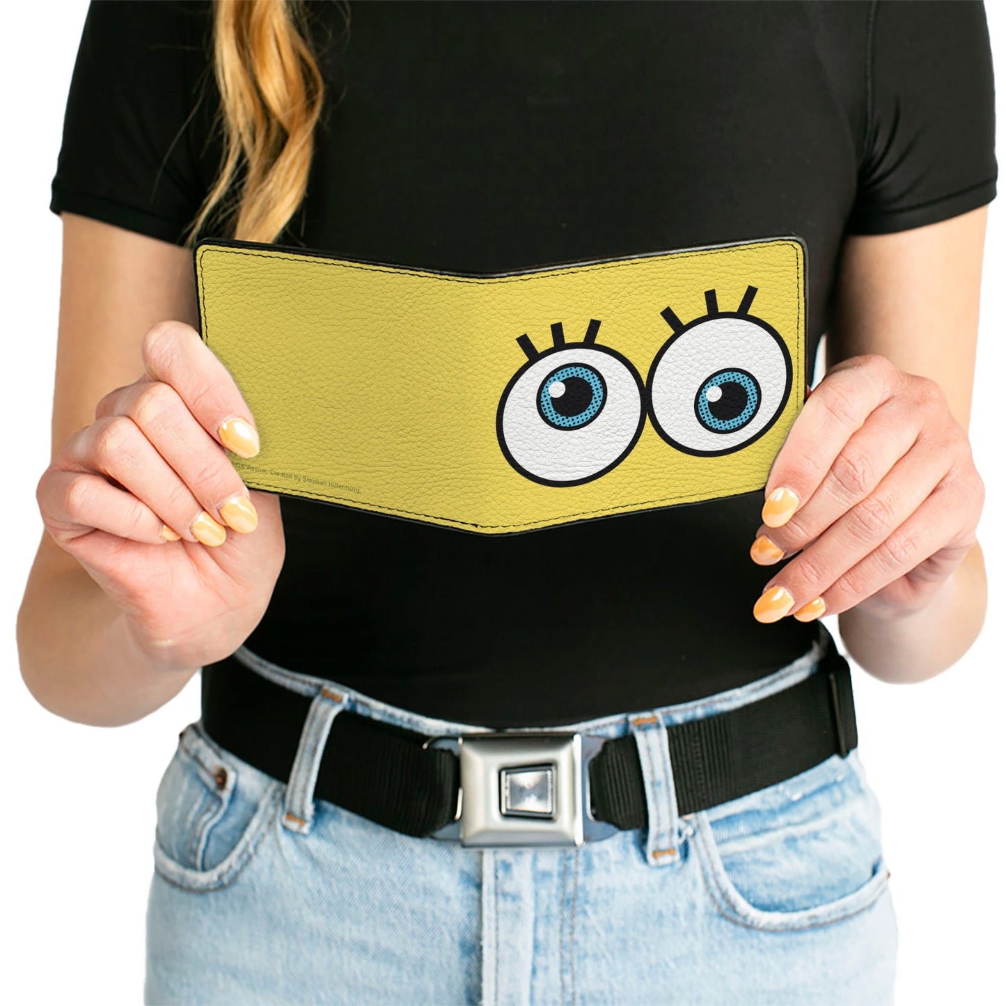 SpongeBob SquarePants Bi - Fold Wallet Eye Balls Close - Up Men's Yellow - Paramount Shop