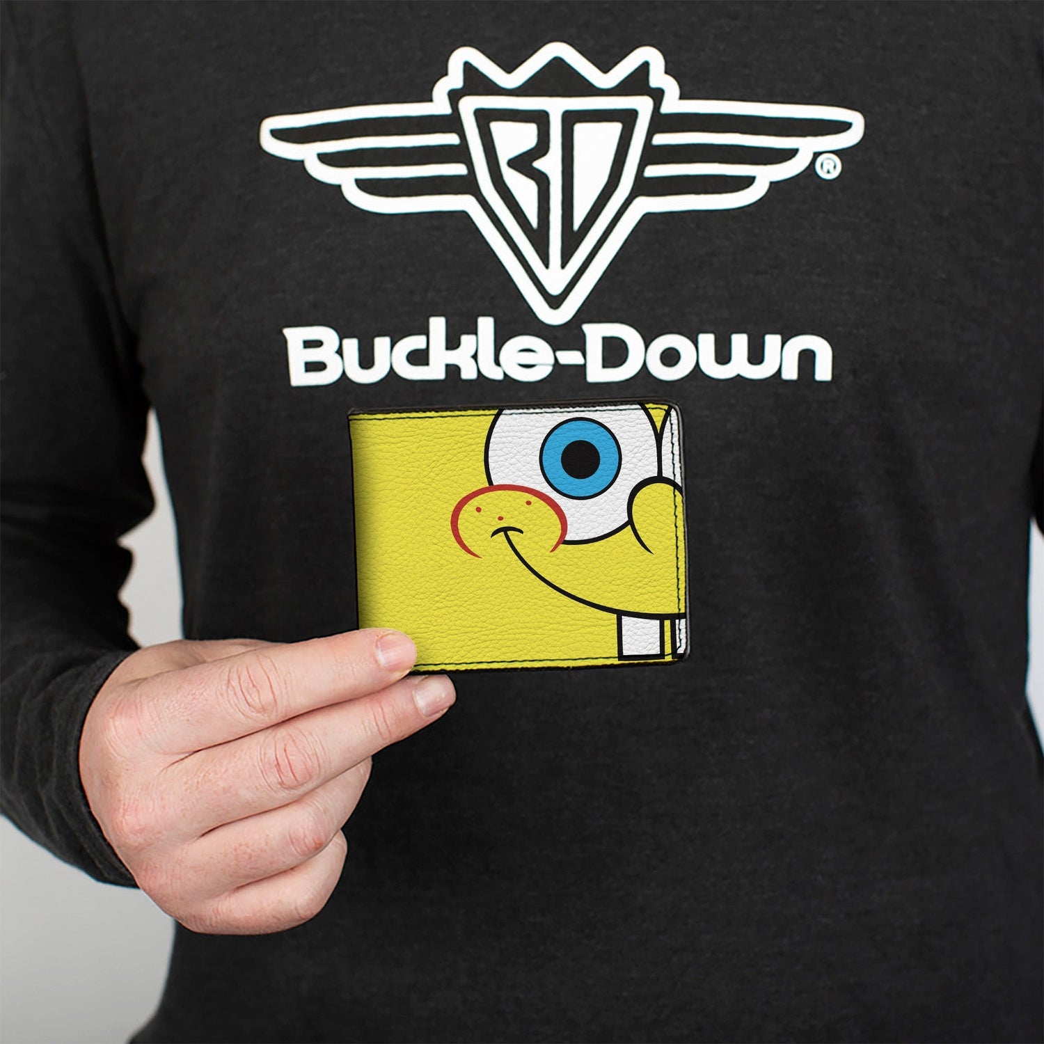 SpongeBob SquarePants Bi - Fold Wallet Face and Tie Character Close - Up Blocks Men's - Paramount Shop