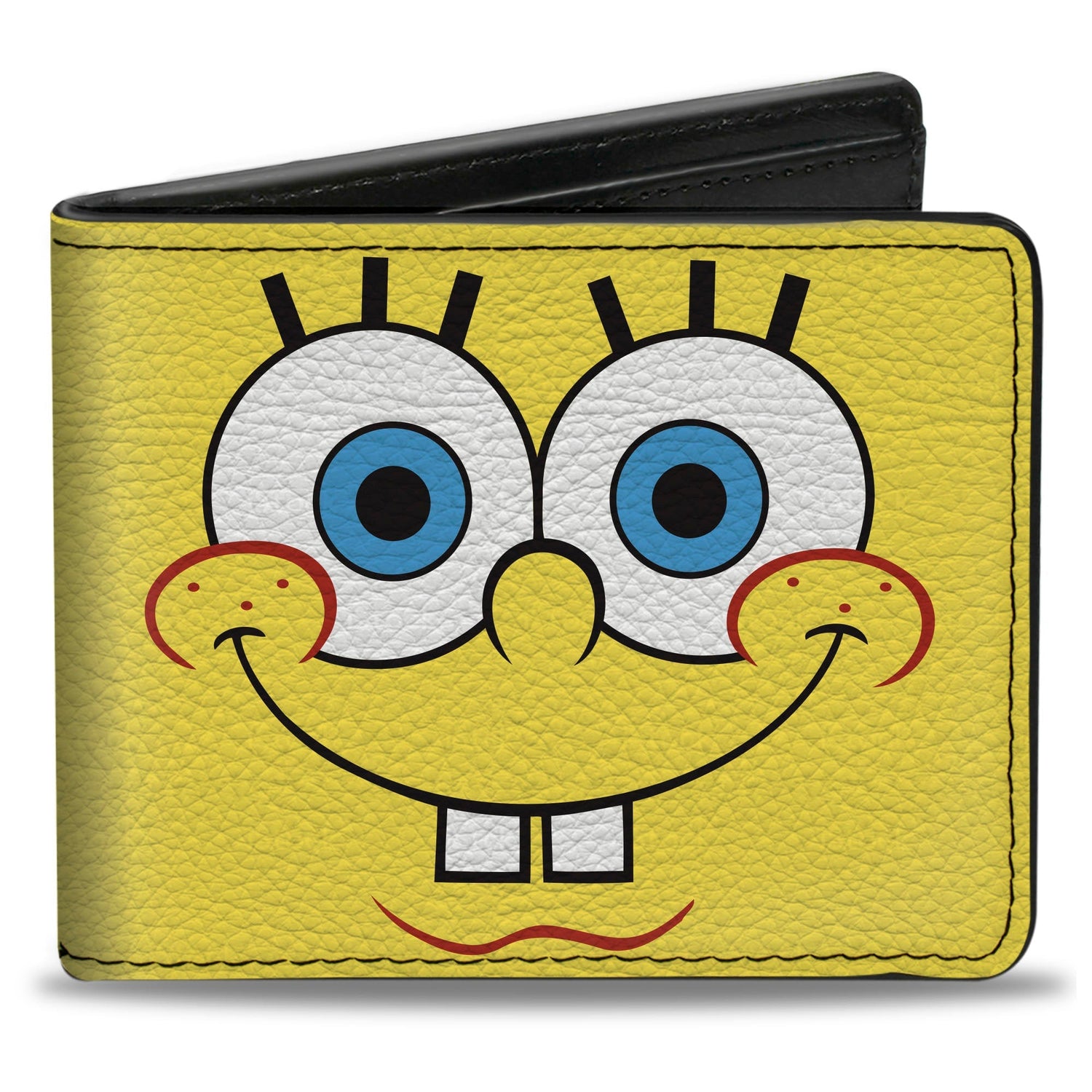SpongeBob SquarePants Bi - Fold Wallet I'M READY Face Close - Up Yellow/Green - Paramount Shop