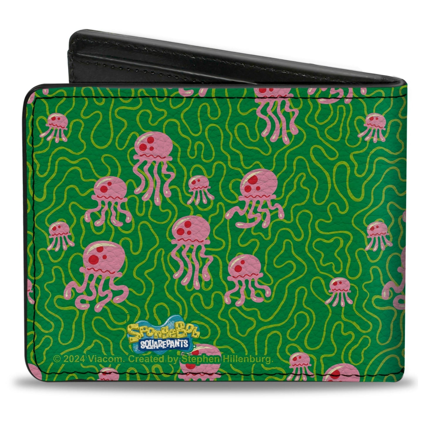 SpongeBob SquarePants Bi - Fold Wallet Jellyfish and Coral Greens/Pinks - Paramount Shop