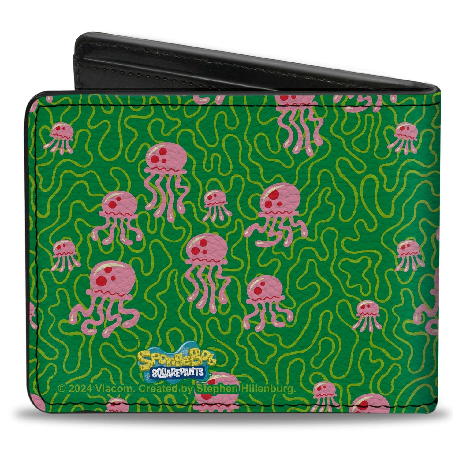SpongeBob SquarePants Bi - Fold Wallet Jellyfish and Coral Greens/Pinks - Paramount Shop