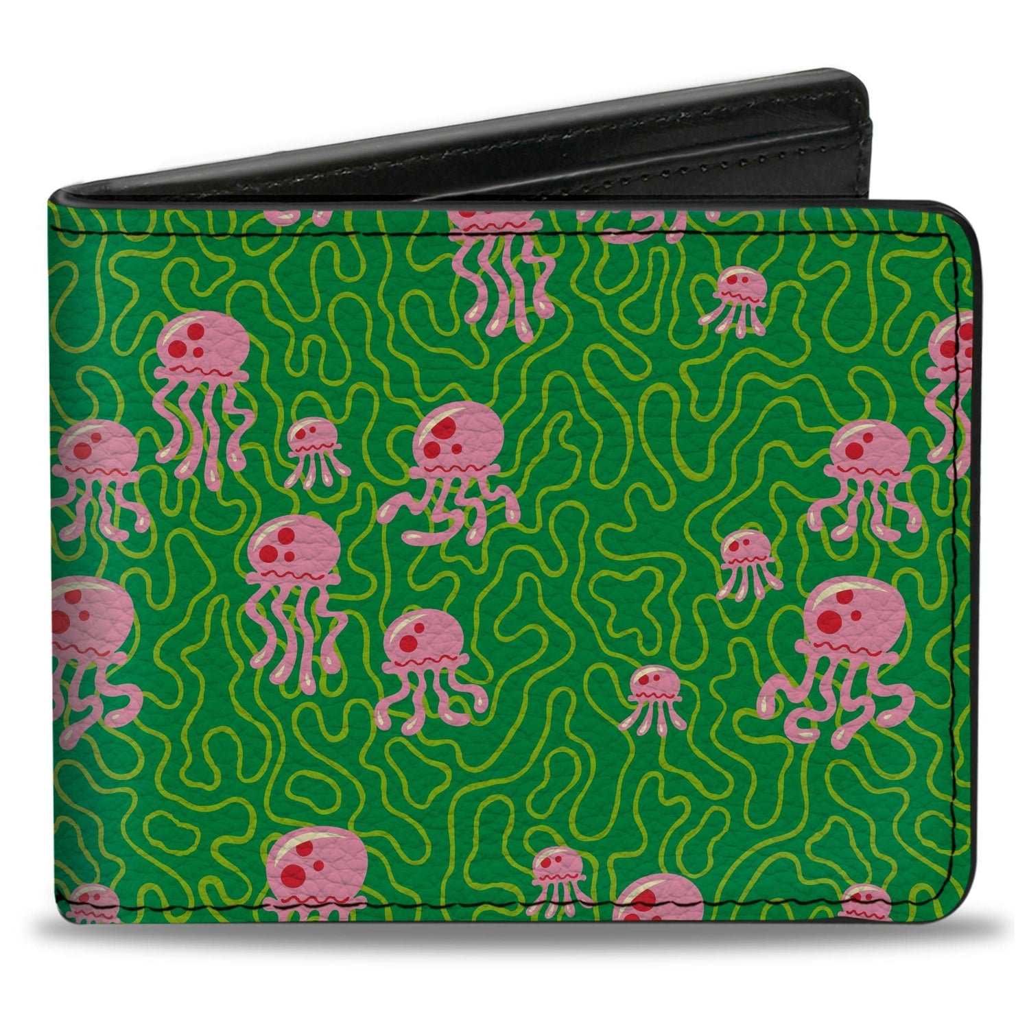 SpongeBob SquarePants Bi - Fold Wallet Jellyfish and Coral Greens/Pinks - Paramount Shop