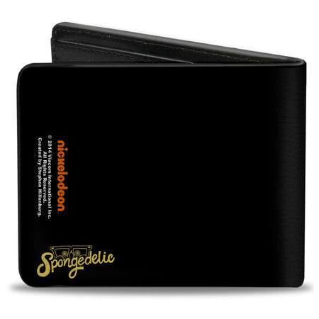 SpongeBob SquarePants Bi - Fold Wallet LIFE IS SWELL Swirl Men's Vegan Leather - Paramount Shop