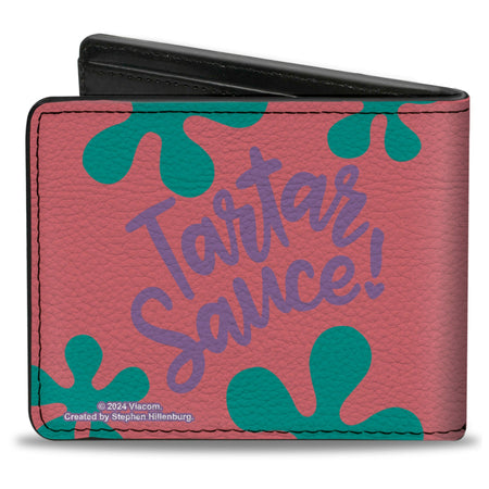 SpongeBob SquarePants Bi - Fold Wallet Patrick Star TARTAR SAUCE Face Close - Up Pink - Paramount Shop