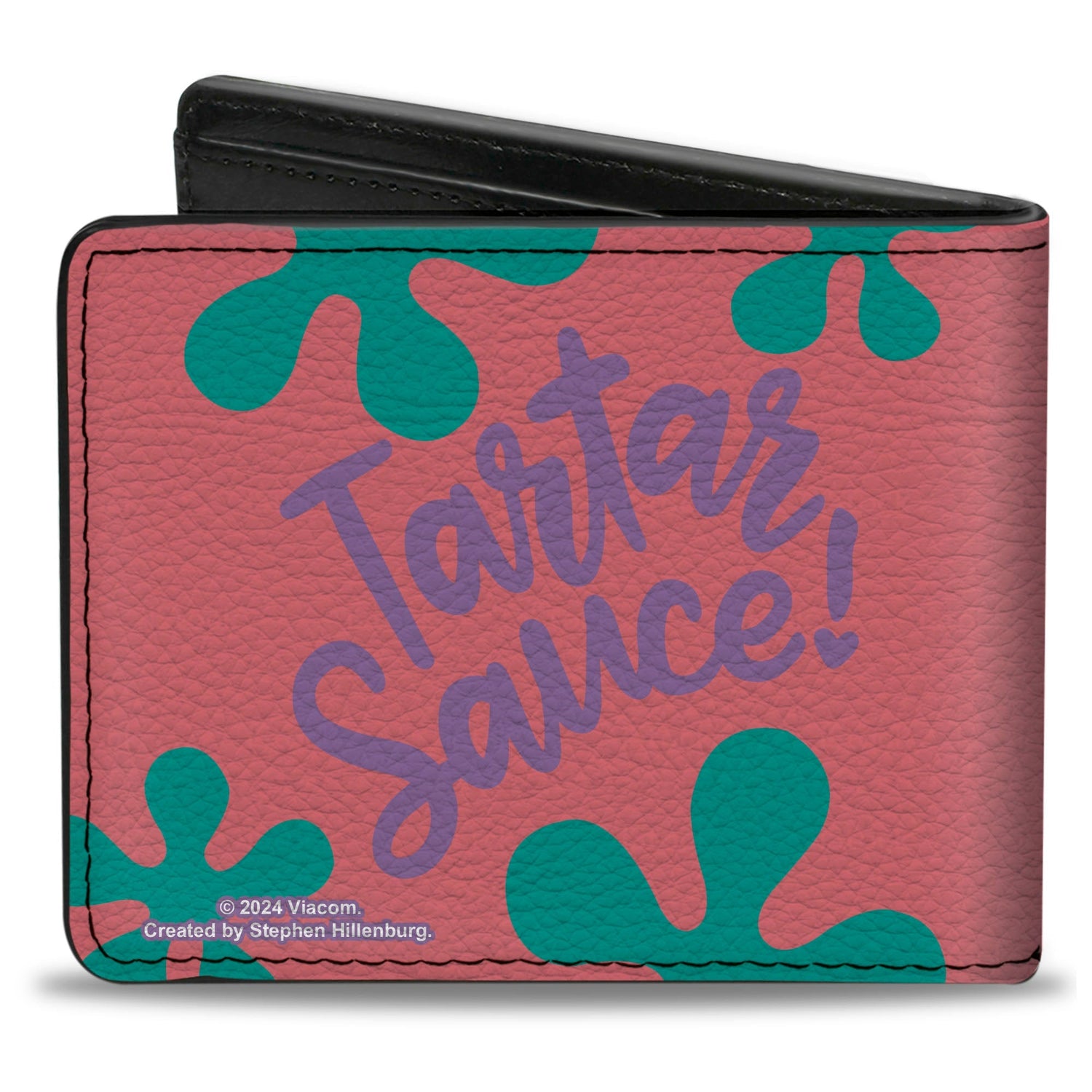 SpongeBob SquarePants Bi - Fold Wallet Patrick Star TARTAR SAUCE Face Close - Up Pink - Paramount Shop