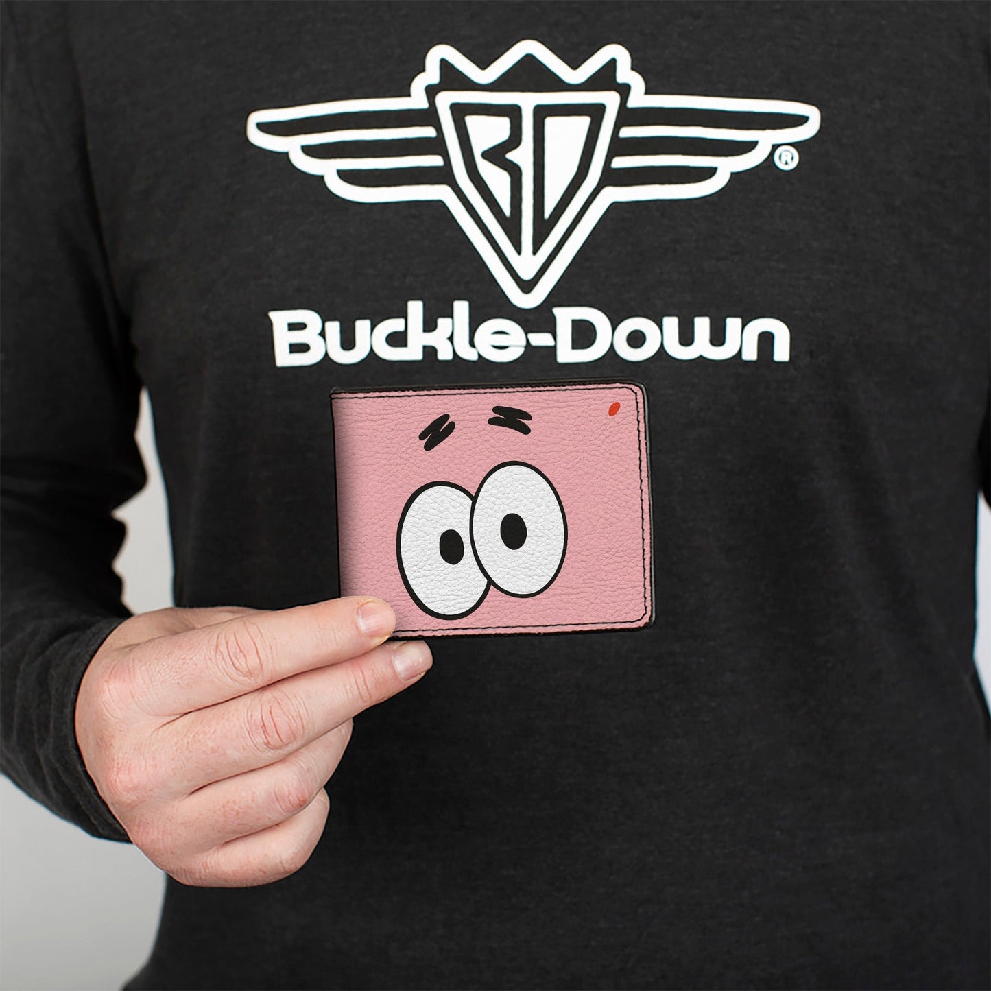 SpongeBob SquarePants Bi - Fold Wallet Patrick Starfish Eyes Close - Up Pink - Paramount Shop