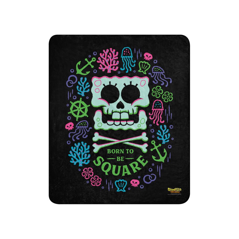 SpongeBob SquarePants Born To Be Square Premium Sherpa Blanket - Paramount Shop