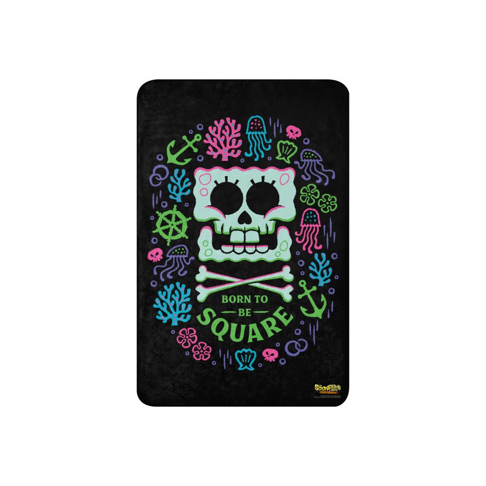 SpongeBob SquarePants Born To Be Square Premium Sherpa Blanket - Paramount Shop