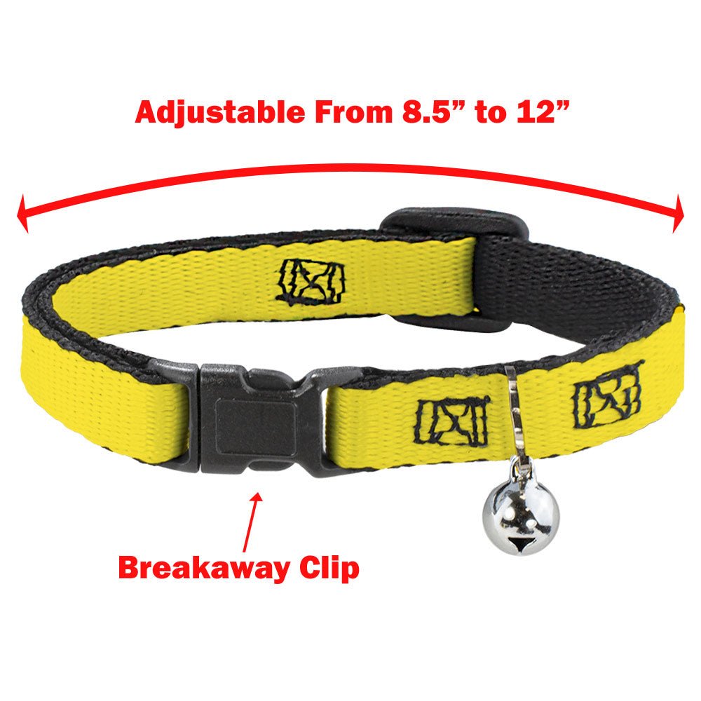 SpongeBob SquarePants Cat Collar Electric Poses Elements Breakaway with Bell Black Multi Color Adjustable - Paramount Shop