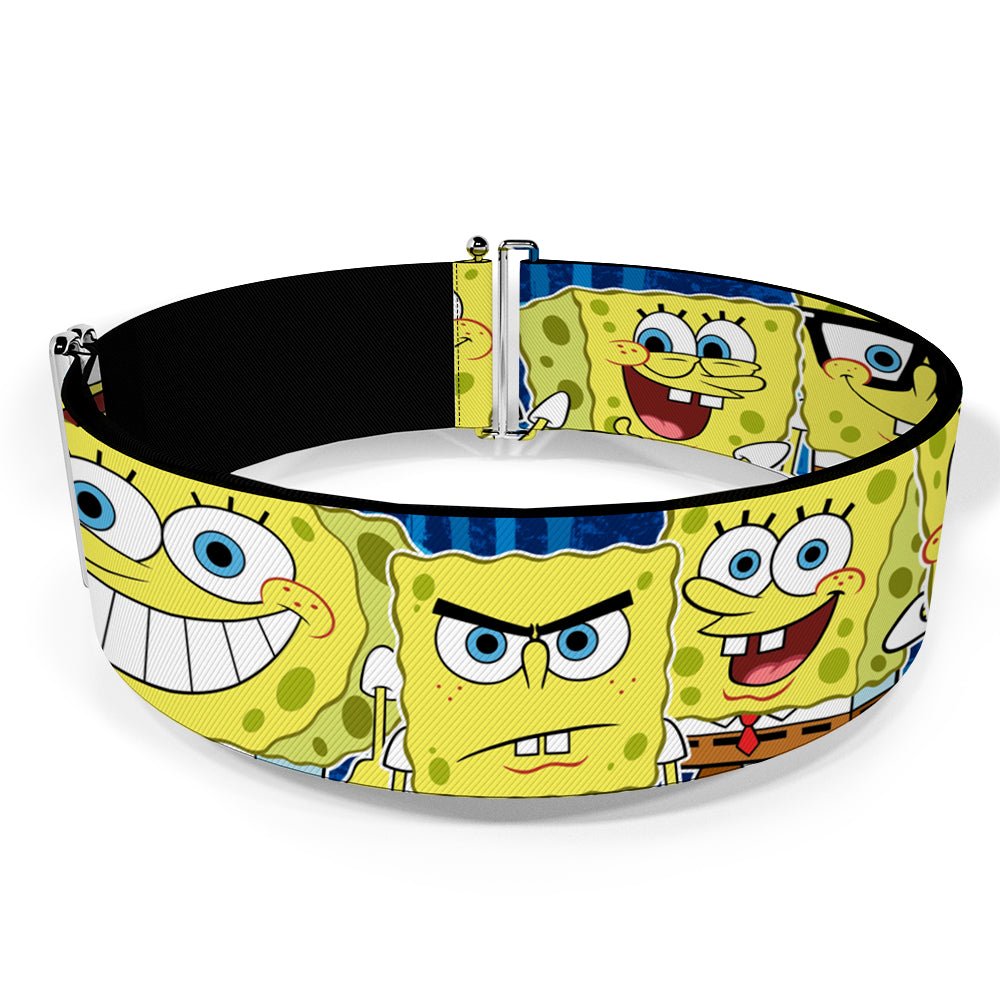 SpongeBob SquarePants Cinch Waist Belt Expressions Stripe Elastic Blue - Paramount Shop