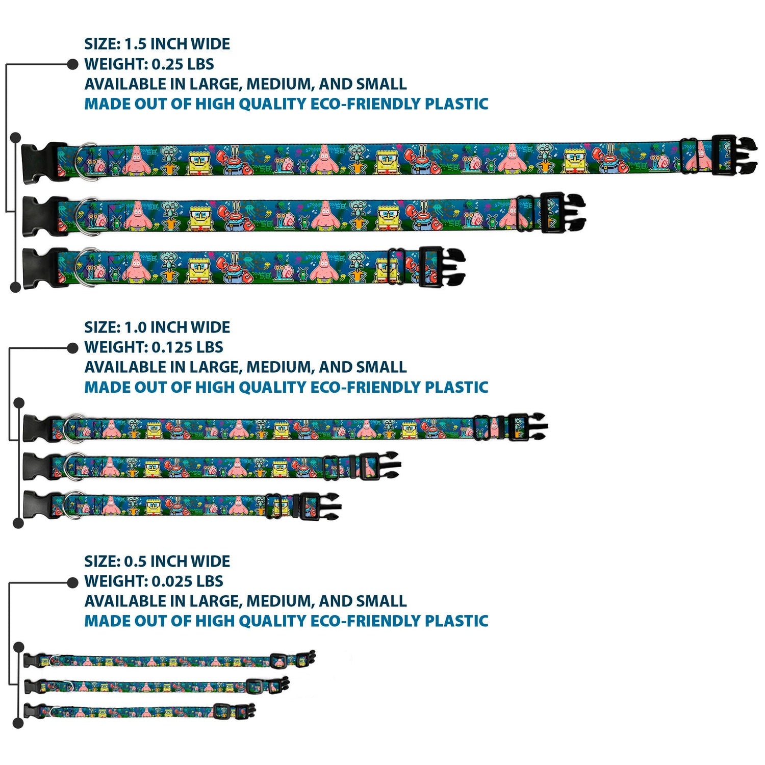 SpongeBob SquarePants Dog Collar 8 - Bit Scene Plastic Clip - Paramount Shop