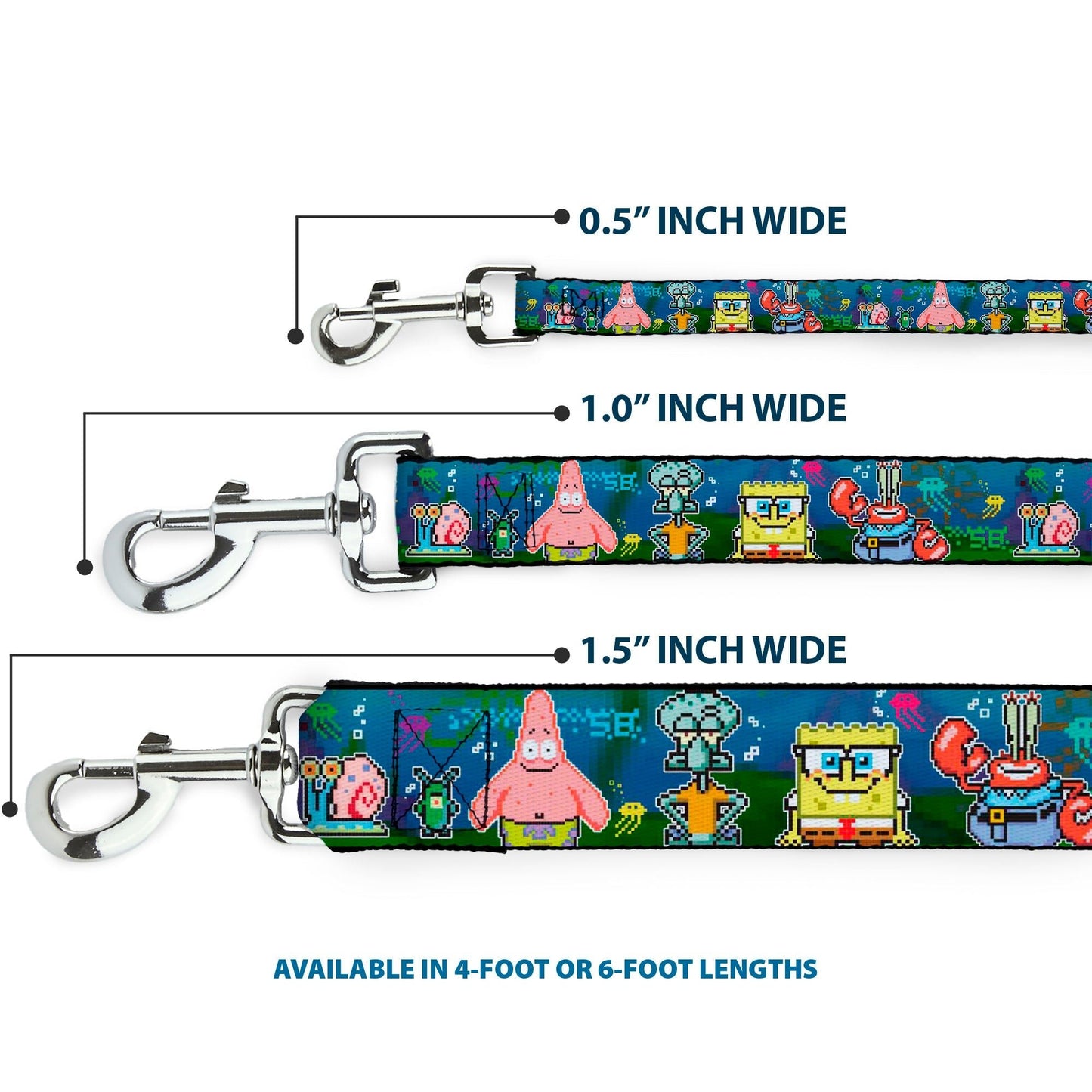 SpongeBob SquarePants Dog Leash 8 - Bit Scene Design - Paramount Shop