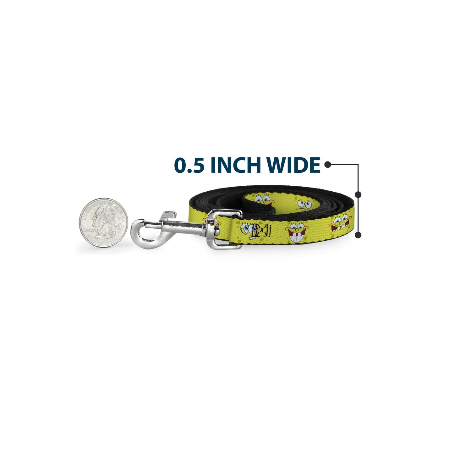 SpongeBob SquarePants Dog Leash Expressions Yellow Durable - Paramount Shop