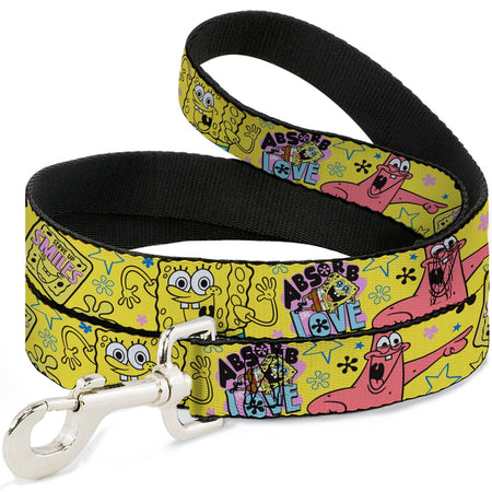 SpongeBob SquarePants Dog Leash LOVE and SMILES Poses Durable Yellow/Multi Color - Paramount Shop