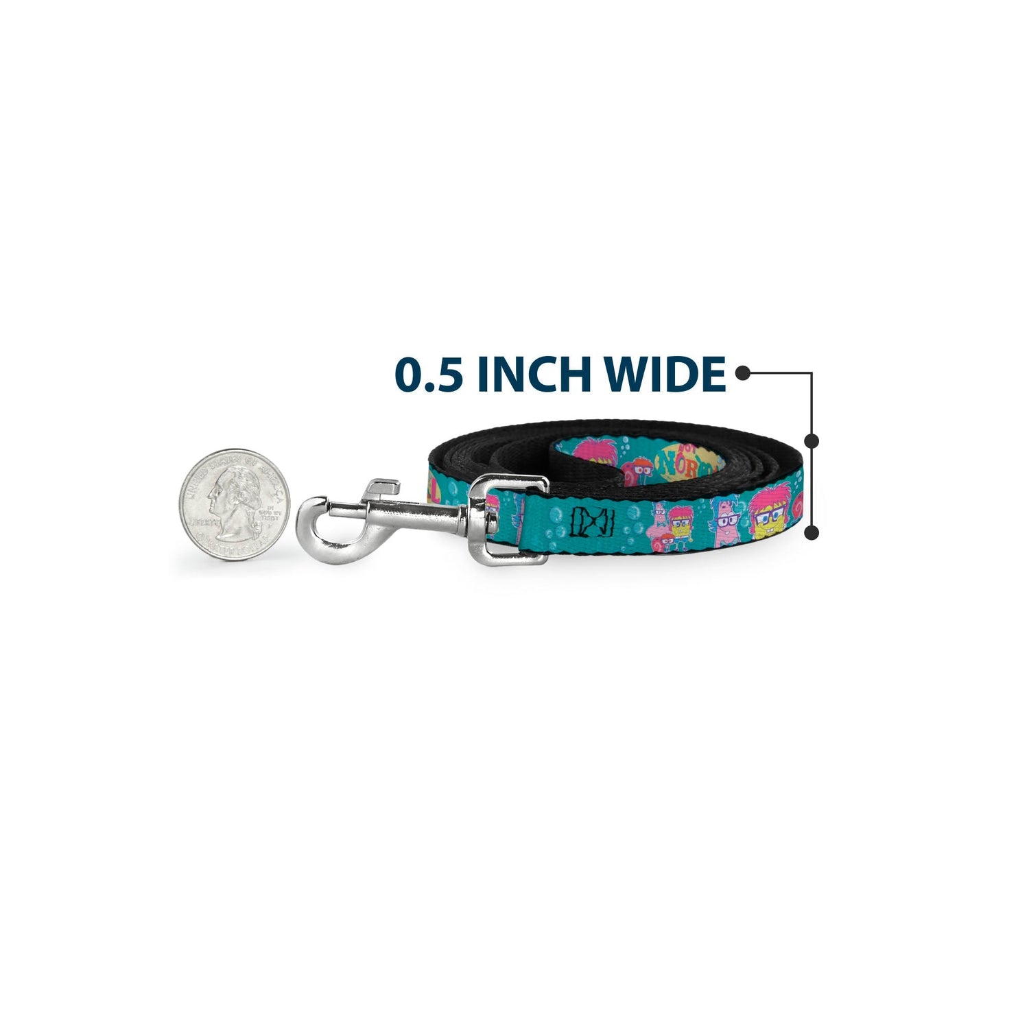 SpongeBob SquarePants Dog Leash Patrick, SpongeBob & Gary Not Normal Aqua - Paramount Shop