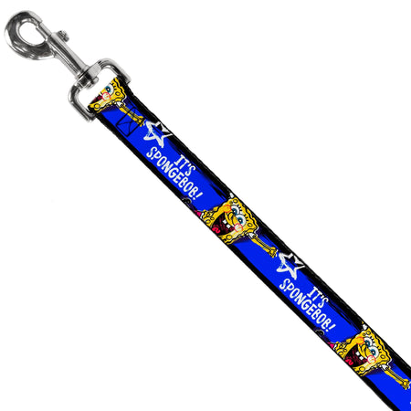 SpongeBob SquarePants Dog Leash Pose IT'S SPONGEBOB! Stripe Black Blue White - Paramount Shop