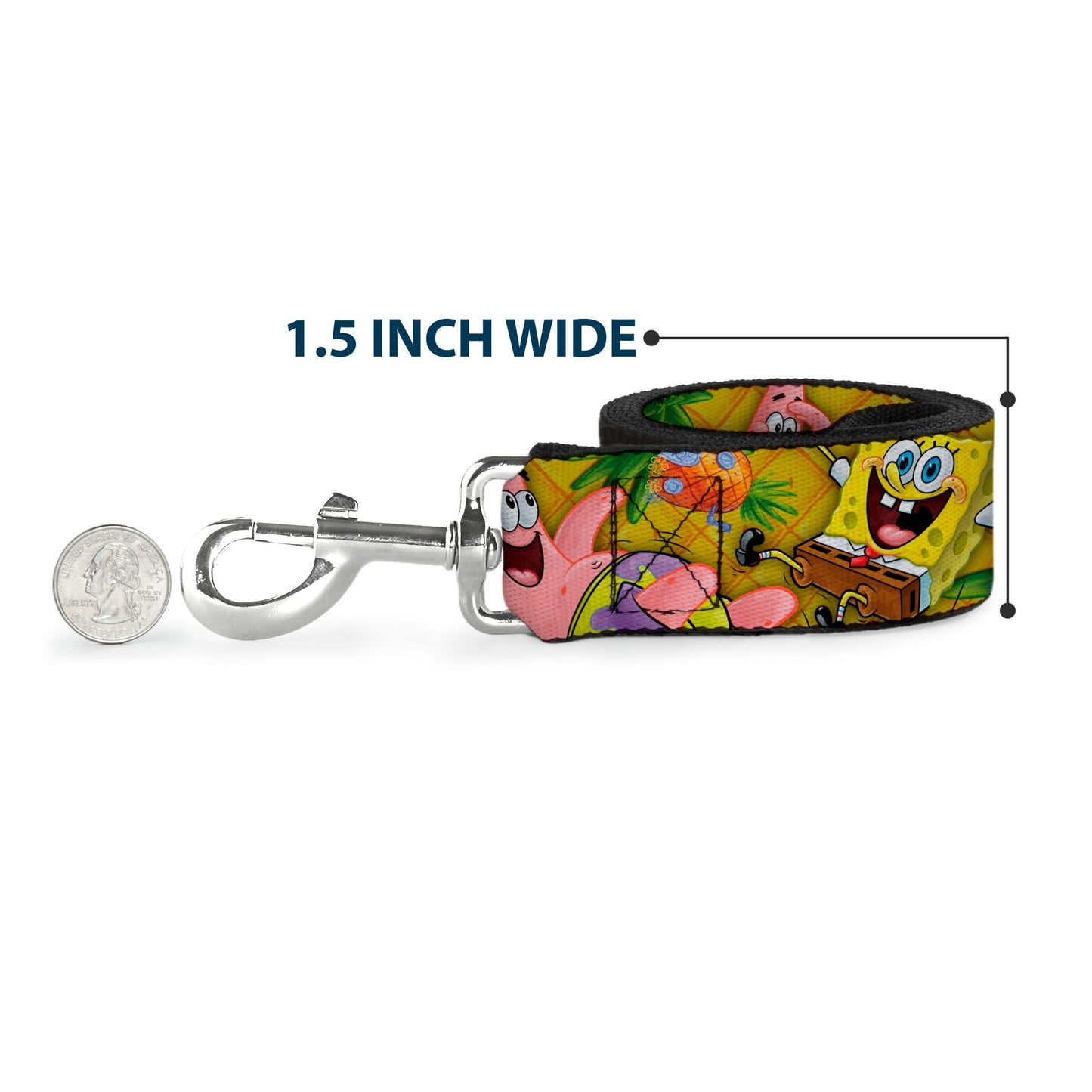 SpongeBob SquarePants Dog Leash SpongeBob & Patrick Poses Pineapple Gold - Paramount Shop