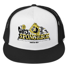 SpongeBob SquarePants Gary & Spongebob Trucker Hat - Black/ White/ Black / One Size Fits Most