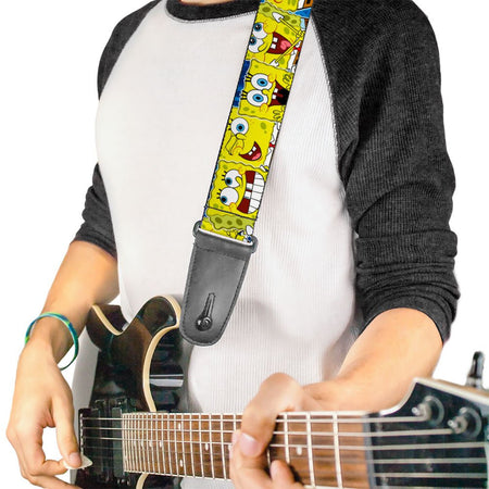 SpongeBob SquarePants Guitar Strap Expressions Stripe Adjustable Blue - Paramount Shop