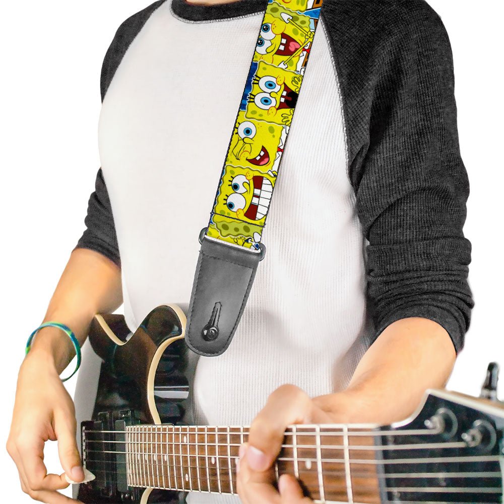 SpongeBob SquarePants Guitar Strap Expressions Stripe Adjustable Blue - Paramount Shop