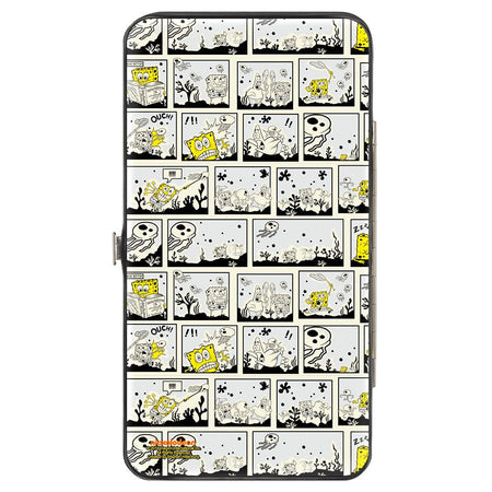 SpongeBob SquarePants Hinged Wallet Breakthrough Scene Blocks Vegan Leather Stainless Steel 7.0x4.0x0.75 Inches - Paramount Shop